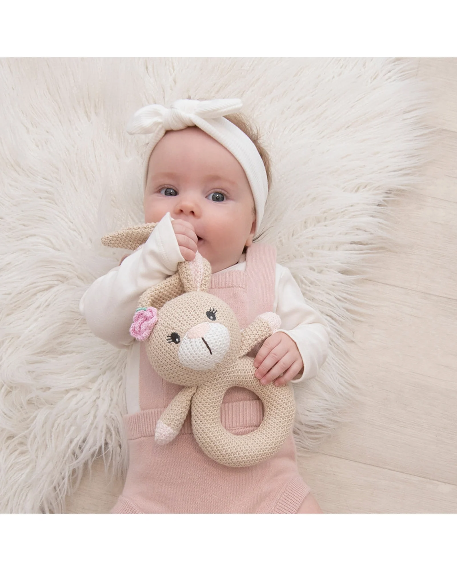 Knitted Ring Rattle Amelia the Bunny - Image 3