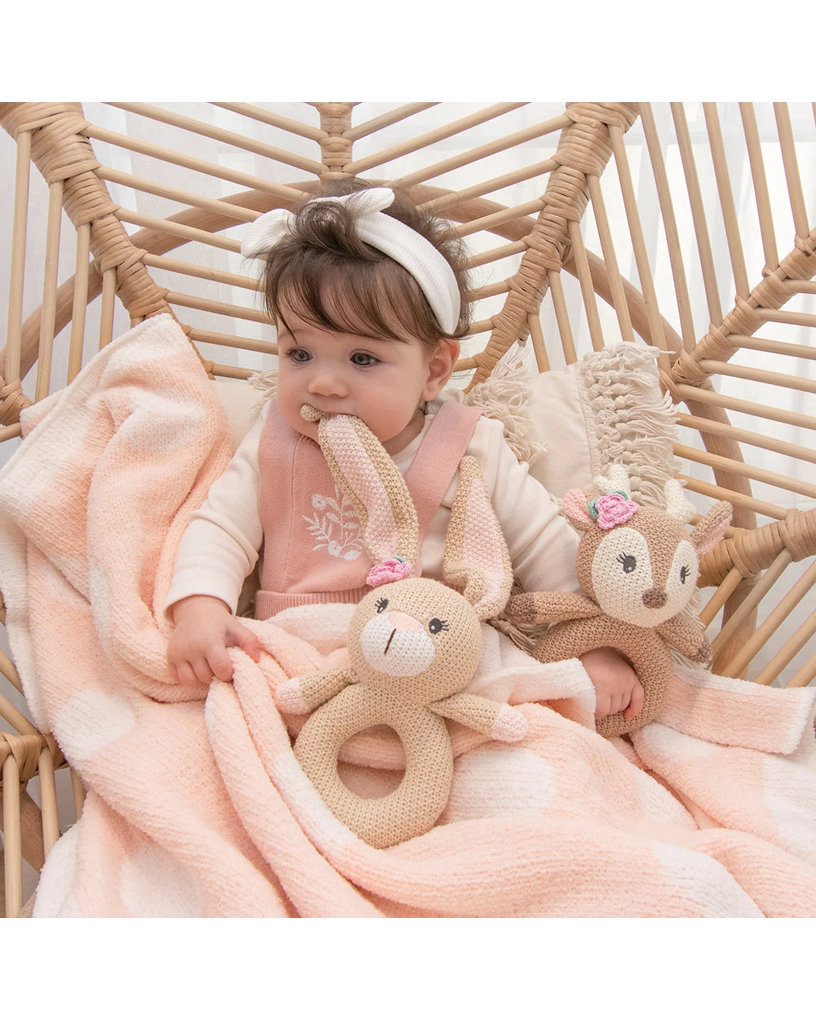 Knitted Ring Rattle Amelia the Bunny - Image 7