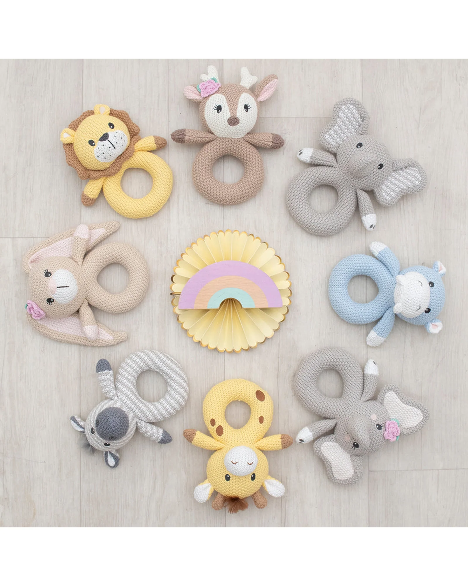 Knitted Ring Rattle Henry the Hippo - Image 3