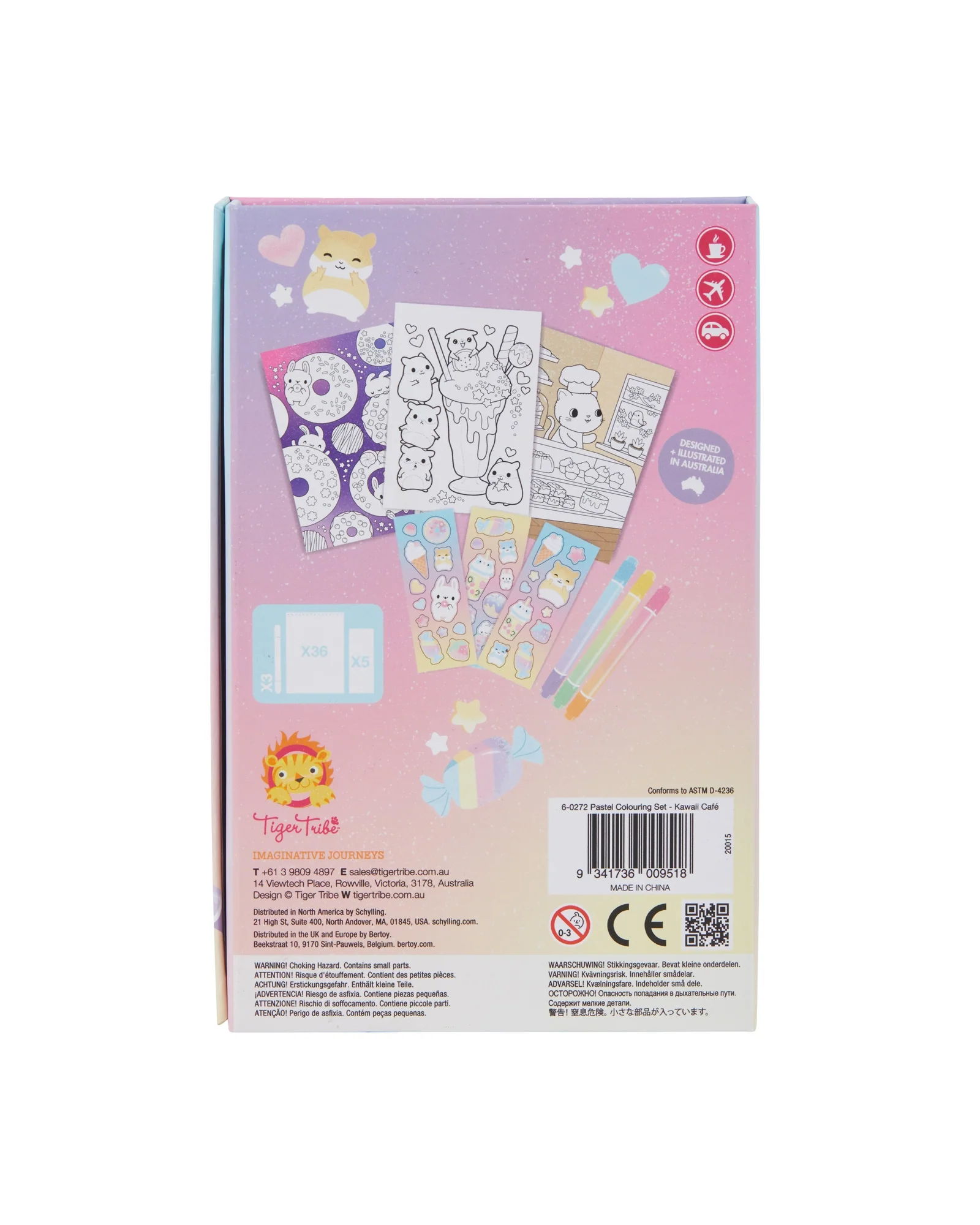 Tiger Tribe Pastel Colouring SetKawaii Caf - Image 4